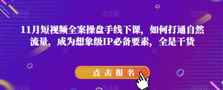 11月短视频全案操盘手线下课,如何打通自然流量,成为想象级IP必备要素,全是干货(11月短视频全案操盘手线下课打造高效流量转化的想象级IP) 11月短视频全案操盘手线下课,如何打通自然流量,成为想象级IP必备要素,全是干货(11月短视频全案操盘手线下课打造高效流量转化的想象级IP)