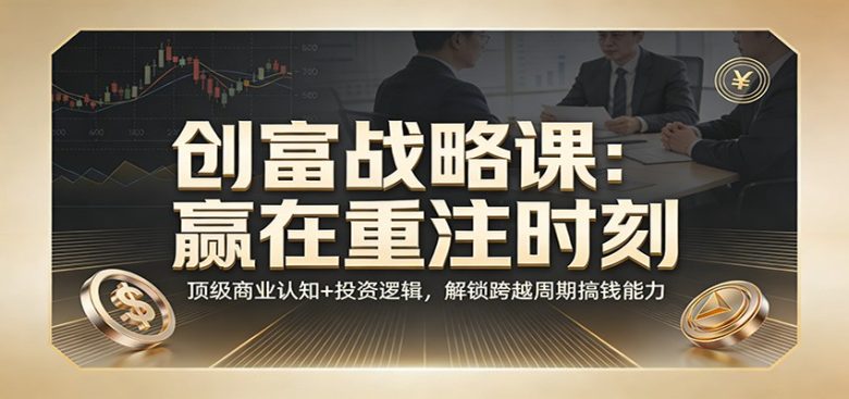 《创富战略课:赢在重注时刻》顶级商业认知+投资逻辑,解锁跨越周期搞钱能力