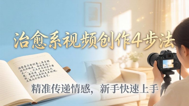 治愈系视频创作4步法：从文案打磨到画面呈现，精准传递情感，新手快速上手出优质内容