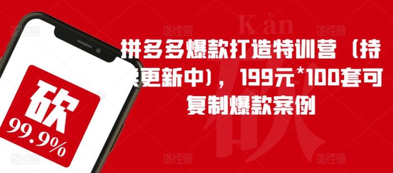 拼多多爆款打造特训营(持续更新中),199元*100套可复制爆款案例(拼多多爆款打造特训营199元解锁100套可复制爆款案例) 拼多多爆款打造特训营(持续更新中),199元*100套可复制爆款案例(拼多多爆款打造特训营199元解锁100套可复制爆款案例)