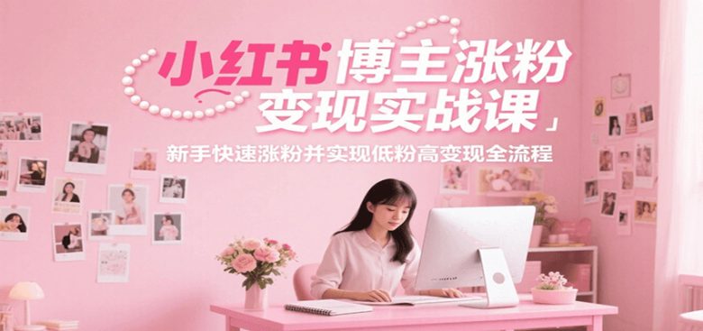 小红书博主涨粉变现实战课,新手快速涨粉并实现低粉高变现全流程