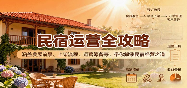 民宿运营全攻略：涵盖发展前景、上架流程、运营筹备等，带你解锁民宿经营之道
