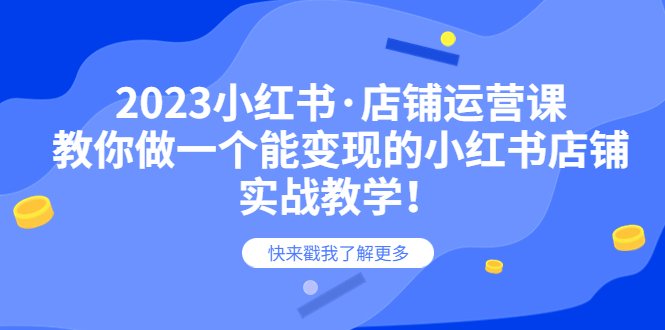 2023小红书·店铺运营课,教你做一个能变现的小红书店铺,20节-实战教学(掌握小红书店铺运营全攻略,实现高效变现)