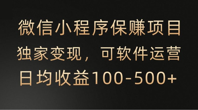 微信小程序，腾讯保赚项目，可软件自动运营，日均100-500+收益有保障