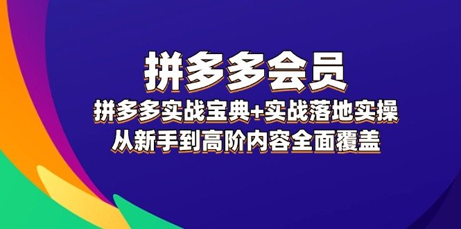 拼多多 会员,拼多多实战宝典+实战落地实操,从新手到高阶内容全面覆盖 拼多多 会员,拼多多实战宝典+实战落地实操,从新手到高阶内容全面覆盖