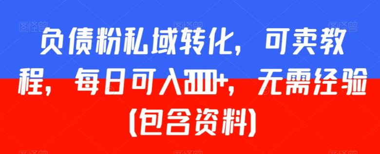 负债粉私域转化,可卖教程,每日可入2000+,无需经验(包含资料)(揭秘负债粉私域转化方法及配套教程和资料) 负债粉私域转化,可卖教程,每日可入2000+,无需经验(包含资料)(揭秘负债粉私域转化方法及配套教程和资料)