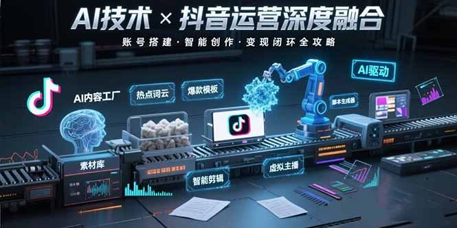 AI技术与抖音运营的深度融合应用:涵盖账号搭建、内容创作、收益变现等
