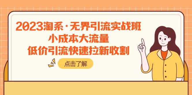 2023淘系·无界引流实战班:小成本大流量,低价引流快速拉新收割(探索小成本大流量之道,提升电商经营实力)