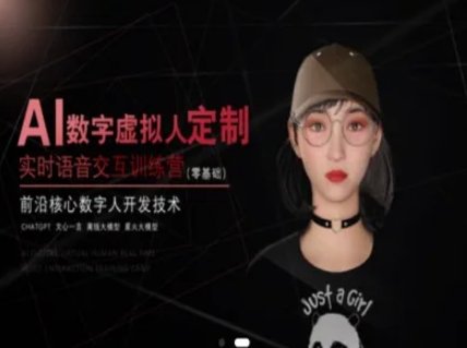 AI数字虚拟人定制，实时语音交互训练营（零基础），前沿核心数字人开发技术