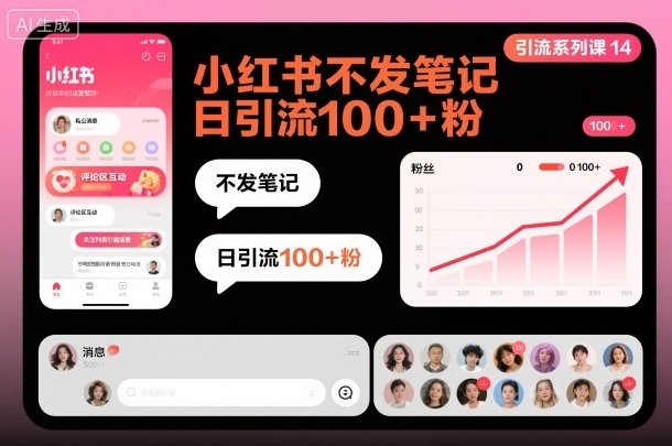 引流系列课14:小红书不发笔记日引流100+粉