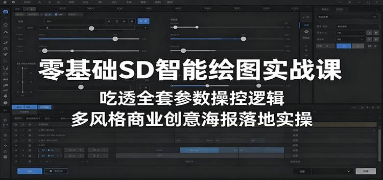 零基础SD智能绘图实战课：吃透全套参数操控逻辑，多风格商业创意海报落地实操