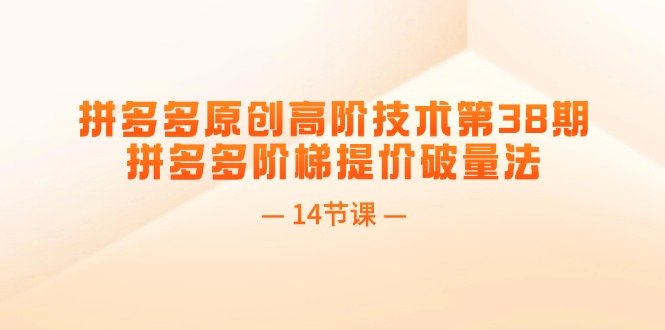 拼多多原创高阶技术第38期,拼多多阶梯提价破量法 拼多多原创高阶技术第38期,拼多多阶梯提价破量法