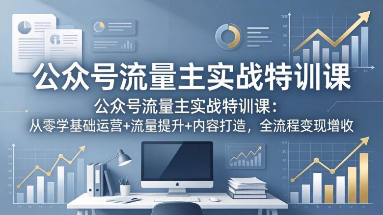 公众号流量主实战特训课:从零学基础运营+流量提升+内容打造,全流程变现增收