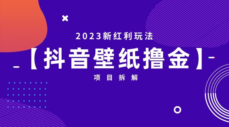 2023新红利玩法：抖音壁纸撸金项目(探索2023新红利玩法抖音壁纸撸金项目详解)