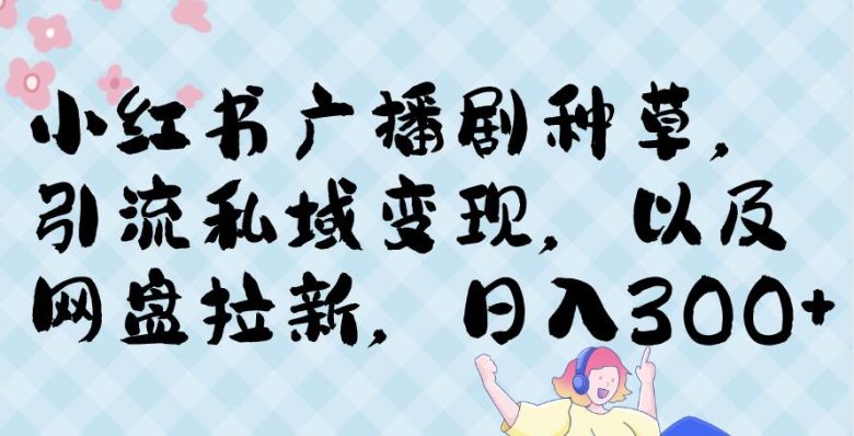 小红书种草广播剧，引流私域做网盘拉新，或售卖合集变现【揭秘】(小红书广播剧推广全攻略从引流到变现的一站式解决方案)