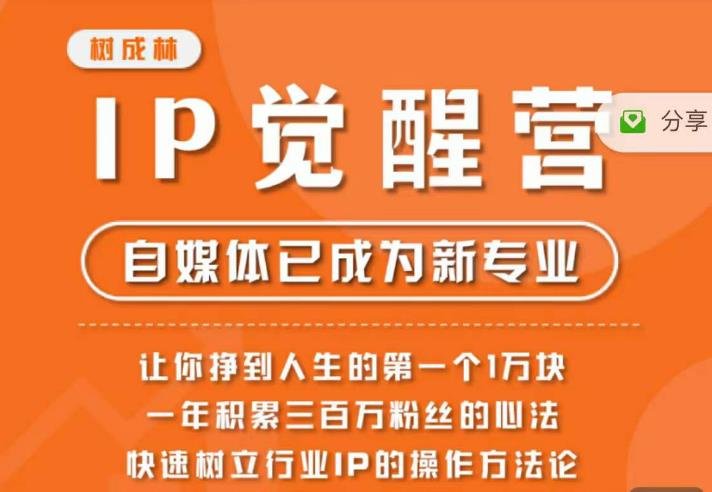 树成林·IP觉醒营,快速树立行业IP的操作方法论,让你赚到人生的第一个1万块(树成林·IP觉醒营掌握自媒体行业秘诀,实现财务自由之路) 树成林·IP觉醒营,快速树立行业IP的操作方法论,让你赚到人生的第一个1万块(树成林·IP觉醒营掌握自媒体行业秘诀,实现财务自由之路)