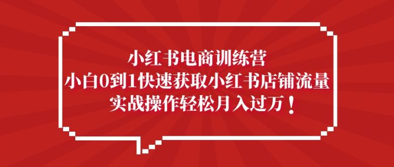 小红书电商训练营,小白0到1快速获取小红书店铺流量,实战操作月入过万(小红书电商训练营一站式解决小白开店难题,助您轻松实现月入过万)