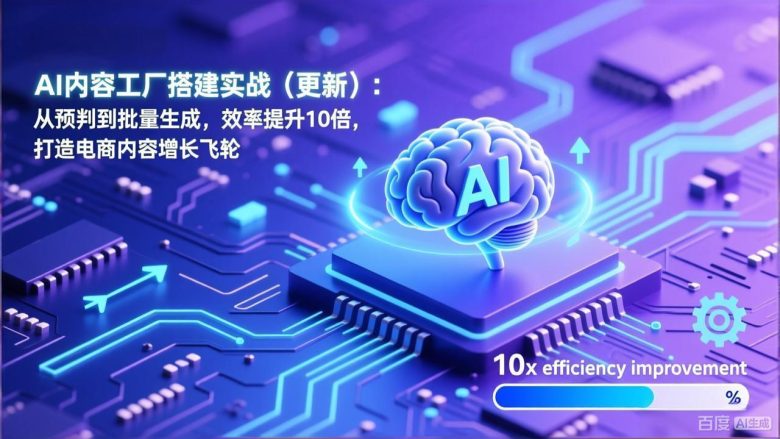 AI内容工厂搭建实战（更新）：从预判到批量生成，效率提升10倍，打造电商内容增长飞轮