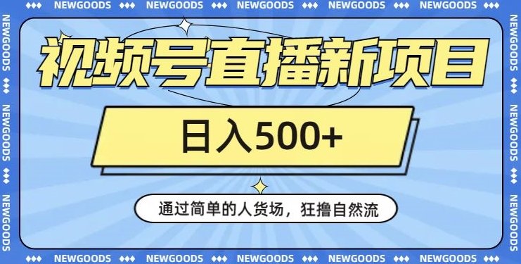 视频号直播新项目，通过简单的人货场，狂撸自然流，日入500+【260G资料】(视频号直播新项目简单方法实现日入500+的自然流量)