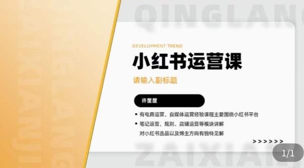 许筐筺·小红书运营课，​笔记运营、规则、店铺运营等模块讲解，学会自己独立运营小红书账号(掌握小红书运营全攻略，实现独立运营)