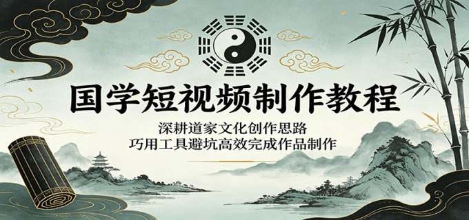 国学短视频制作教程：深耕道家文化创作思路，巧用工具避坑高效完成作品制作
