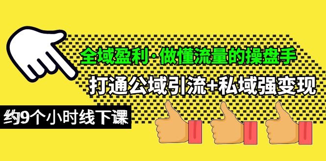 全域盈利·做懂流量的操盘手,打通公域引流+私域强变现,约9个小时线下课 全域盈利·做懂流量的操盘手,打通公域引流+私域强变现,约9个小时线下课