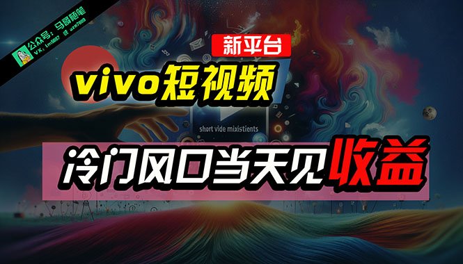 全新平台vivo短视频,新风口AI混剪无脑搬运,冷门风口当天见收益,7天… 全新平台vivo短视频,新风口AI混剪无脑搬运,冷门风口当天见收益,7天…