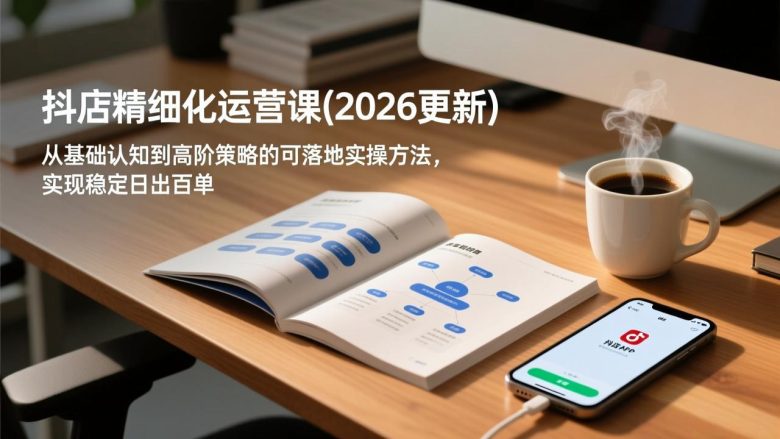 抖店精细化运营课(26年3月更新)，从基础认知到高阶策略的可落地实操方法，实现稳定日出百单