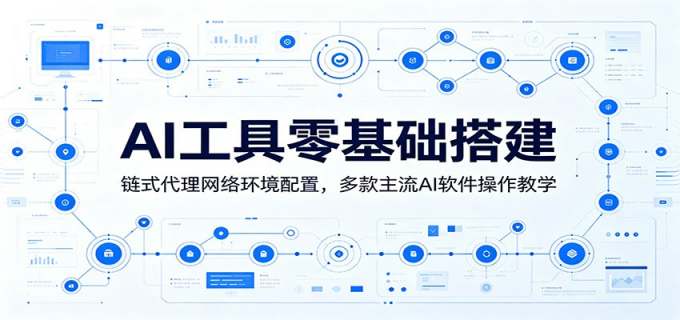 AI工具零基础搭建：链式代理网络环境配置，多款主流AI软件操作教学