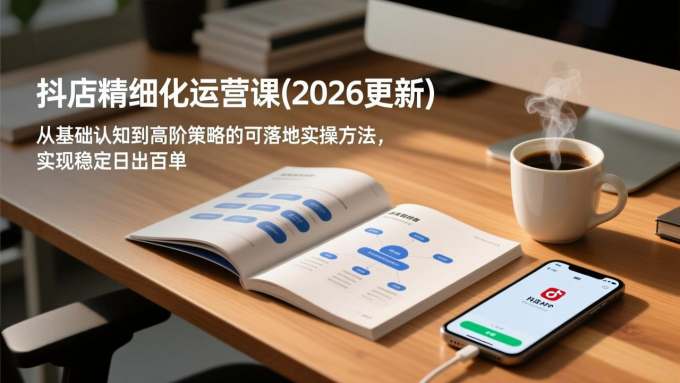 抖店精细化运营课(更新6月)，从基础认知到高阶策略的可落地实操方法，实现稳定日出百单