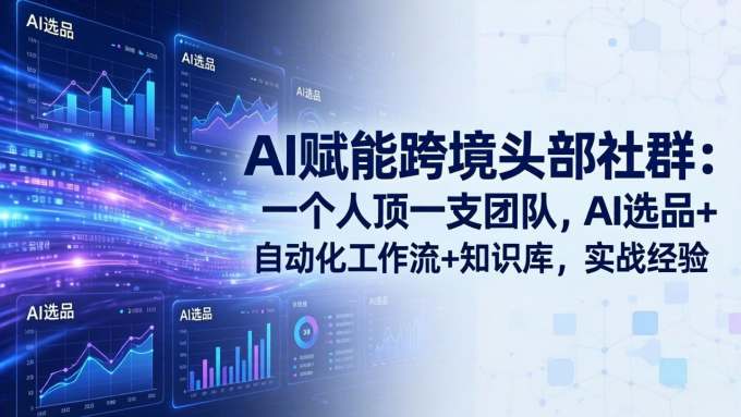 AI赋能跨境头部社群-更新6月：一个人顶一支团队，AI选品+自动化工作流+知识库，实战经验