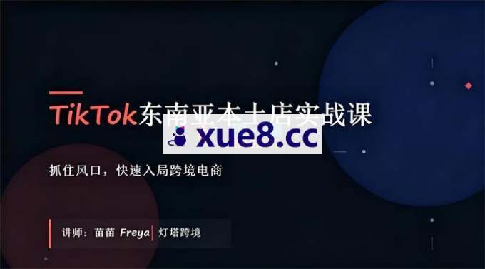 苗苗《TikTok东南亚本土店实战课》