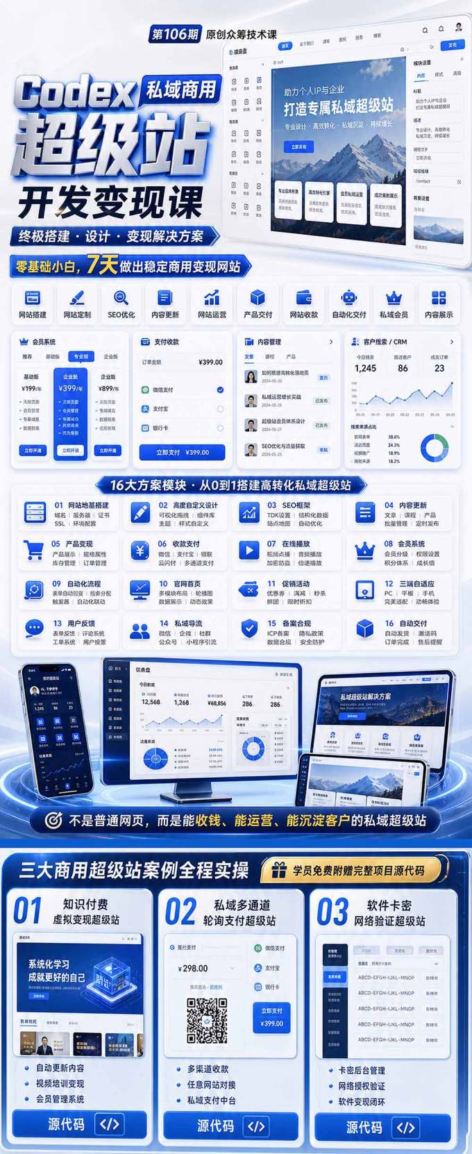 Codex私域商用超级站Ai开发变现课106期：不是普通网站，而是能收钱，能运营，能沉淀客户的私域超级站