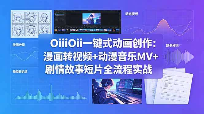 OiiOii一键式动画创作:漫画转视频+动漫音乐MV+剧情故事短片全流程实战