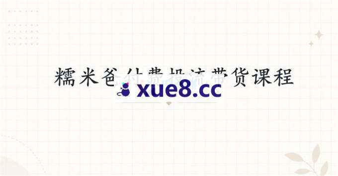 糯米爸《付费投流带货课程》
