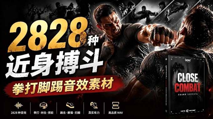 宝藏级别音效！2828种近身搏斗拳打脚踢音效素材，全部中文分类，免解压使用  Close Combat