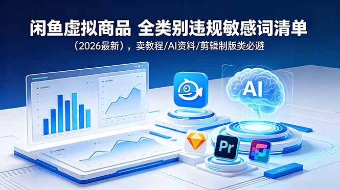闲鱼虚拟商品 全类别违规敏感词清单（2026最新），卖教程/AI资料/剪辑制版类必避