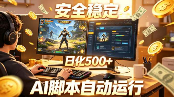 三角洲全自动挂G项目，AI脚本躺賺，日化500+，无需手动操作