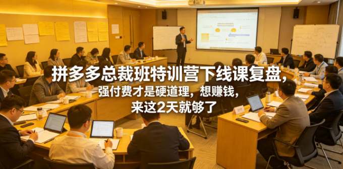 拼多多总裁班特训营下线课复盘，强付费才是硬道理，想賺钱，来这2天就够了