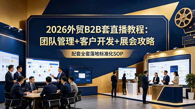 2026外贸B2B套直播教程：团队管理+客户开发+展会攻略，配套全套落地标准化SOP