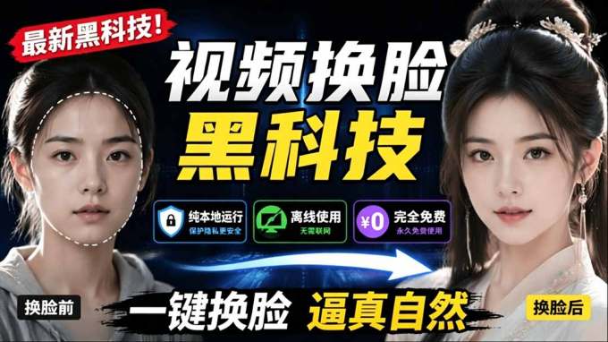 AI 人工智能如此夸张？一键视频换脸黑科技，纯本地离线运行，本地视频换脸娱乐工具， AI FaceSwap