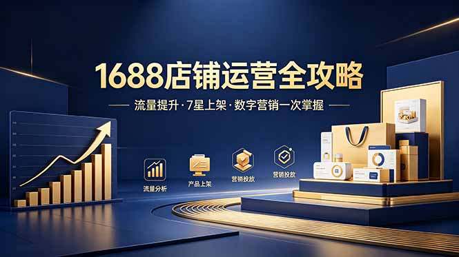 1688店铺没流量？产品上架不到7星？数字营销不会投？全套运营技能一次学(更新6月）