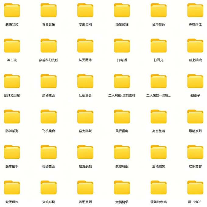 【影视剪辑素材合集】15800+高清混剪卡点｜热门影视精彩片段｜人物/城市/场景全覆盖，中文分类清晰