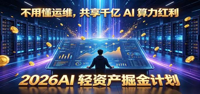 不用懂运维，共享千亿 AI 算力红利，2026AI 轻资产掘金计划