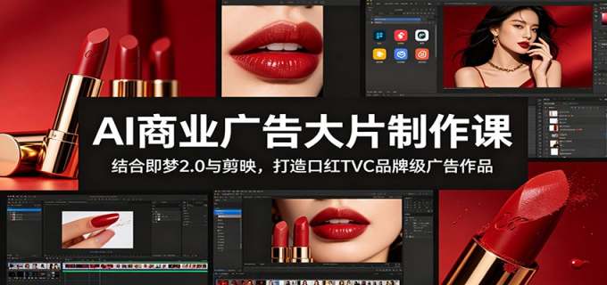 AI商业广告大片制作课：结合即梦2.0与剪映，打造口红TVC品牌级广告作品