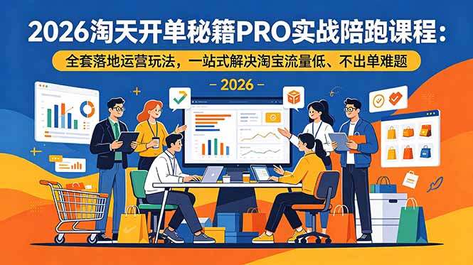 2026淘天开单秘籍PRO实战陪跑课程：全套落地运营玩法，一站式解决淘宝流量低、不出单难题