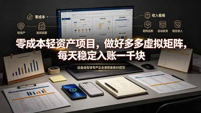 零成本轻资产项目,做好多多虚拟矩阵,每天稳定入账一千块