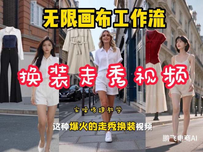 无限画布工作流一键制作炫酷换装视频,实操搭建教学,学完你也能快速制作各种带货视频