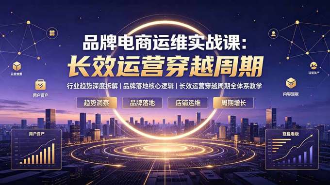 品牌电商运维实战课:行业趋势深度拆解|品牌落地核心逻辑|长效运营穿越周期全体系教学