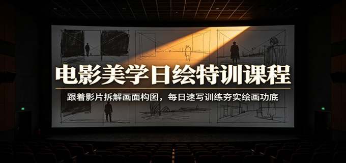 电影美学日绘特训课程:跟着影片拆解画面构图,每日速写训练夯实绘画功底